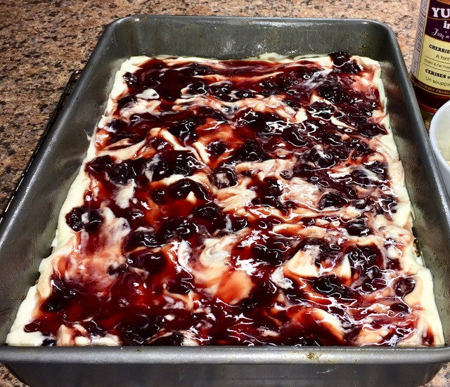 Cherry & Almond Cheesecake Square